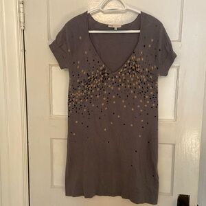 Beautiful small MAJE cashmere and cotton gray dress with stars.